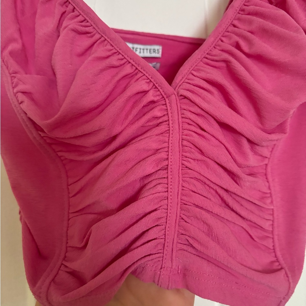 Pink Ruched Crop Top - Picture 3 of 6